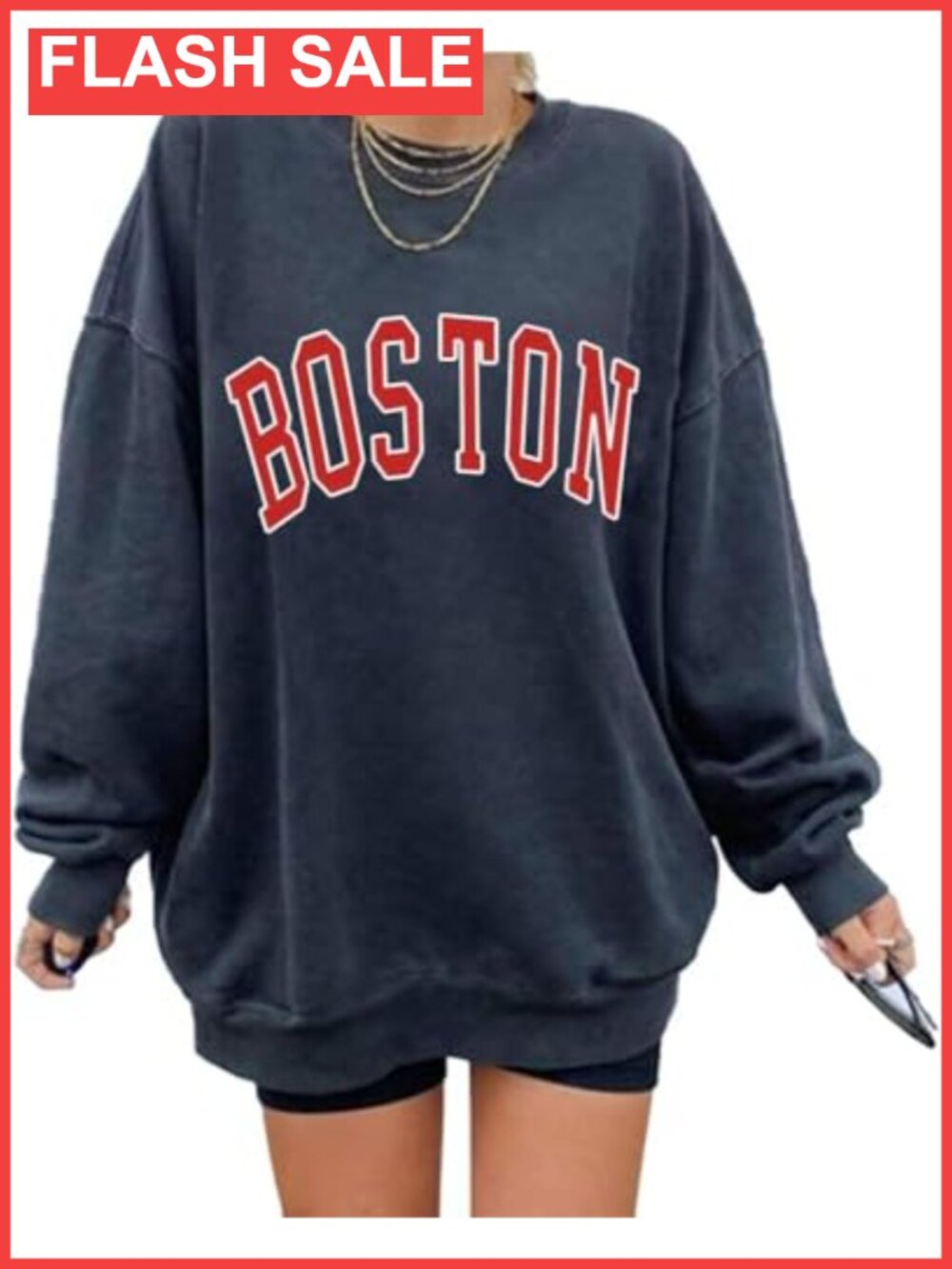 Oversized Los Angeles California Sweatshirt Crewneck Bat Sleeve Pullover
